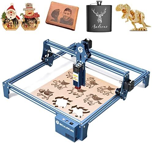 Graveur laser SCULPFUN S9, machine de gravure laser à effet 90 W, gravure et découpe du bois 15 mm, protection des yeux, 410 x 420 mm, pour bois métal decoration noel