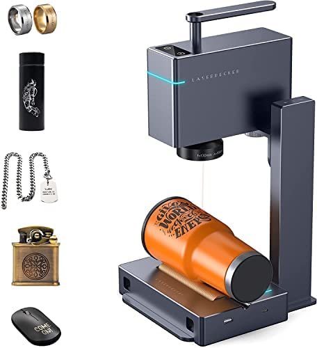 LaserPecker 3 Graveur Laser pour Métal Machine de Gravure Laser à Fibre Pulsé 1064nm 800mm/s Rapide Point de 0.01mm Laser Engraver Marqueur pour Métal Acier Or Argent Plastique, avec Rouleau