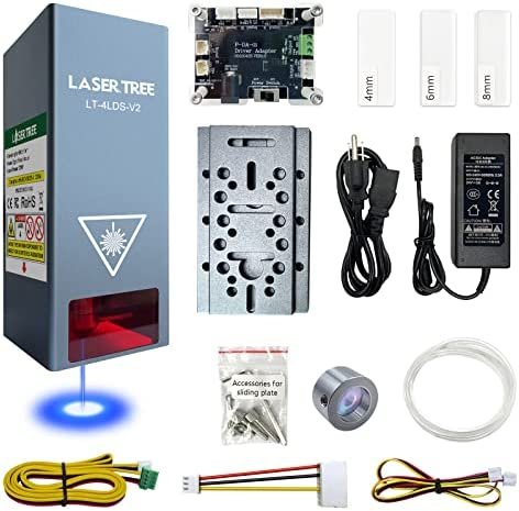 Kit de module laser amélioré 20W de puissance optique, tête laser 80W avec module d’assistance pneumatique TTL lumière bleue, module de découpe laser comprimé à quatre faisceaux pour machine à graver