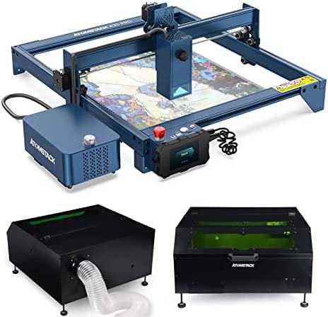 ATOMSTACK A20 Pro Graveur Laser 130W Avec B1 Boîte de protection, 20W Puissance Optique Machine a Gravure Laser Avec kit Air Assist à Deux Cylindres Bois, Métal, Acrylique, Zone Gravure 400×400 mm