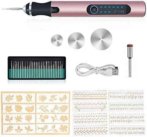 Stylo Graveur Électrique, USB Rechargeable Trousse à Outils De Gravure, Mini Stylo De Gravure, Sans Fil Outil Graver Bricolage, Pour Bricolage Bijoux Métal Verre Pierre Plastique Bois