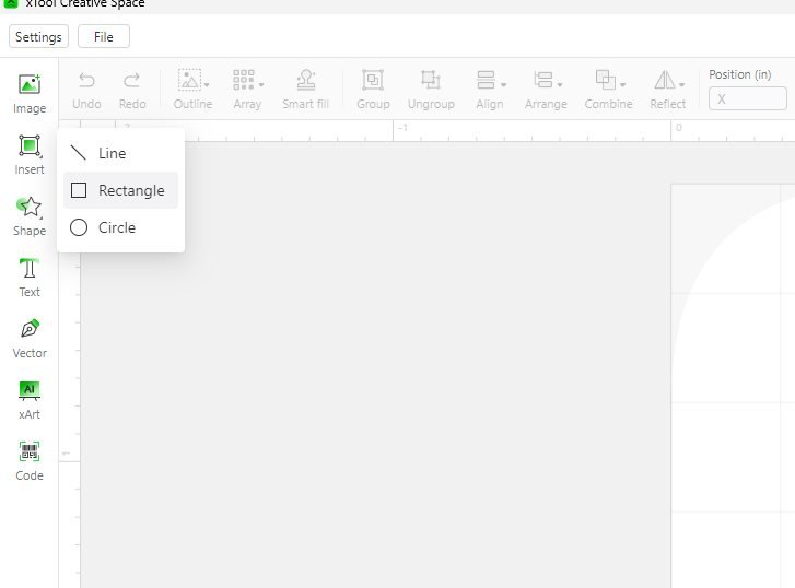 insérer un rectangle xcs